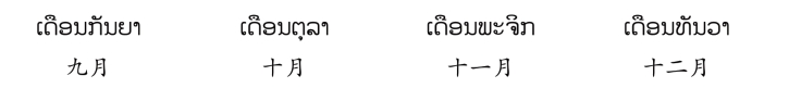 pagenumber_ebook=84,pagenumber_book=77 ( ຄ.ສ. 是 ຄິດີຕູ້ະສັກກະຫຼາດີ (ຄິດີສັງກາດີ) 的缩写,意为“公历”。 (2) ພ.ສ. 是 ພຸດີທ່ະສັກກະຫຼາດີ (ພຸດີສັງກາດີ) 的缩写,意为“佛历”。佛历年=公历年+543。
