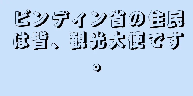 ビンディン省の住民は皆、観光大使です。