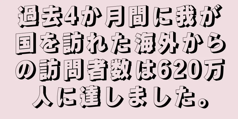 過去4か月間に我が国を訪れた海外からの訪問者数は620万人に達しました。