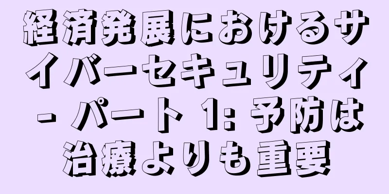 経済発展におけるサイバーセキュリティ - パート 1: 予防は治療よりも重要