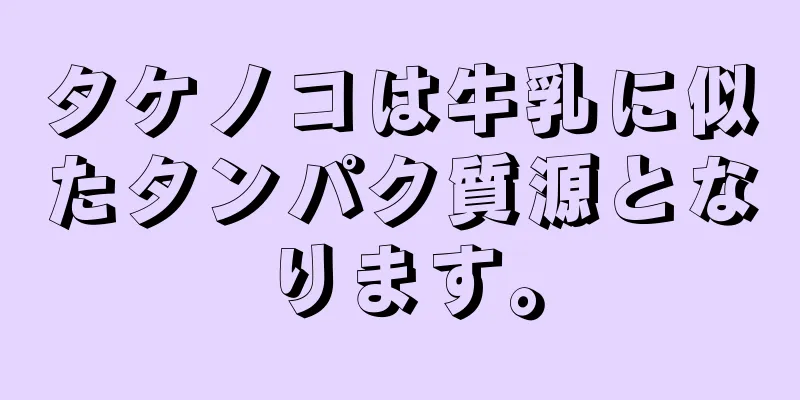 タケノコは牛乳に似たタンパク質源となります。