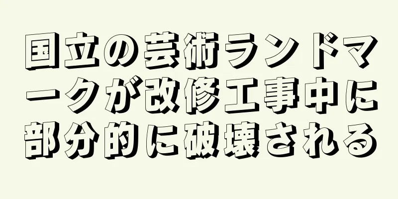 国立の芸術ランドマークが改修工事中に部分的に破壊される