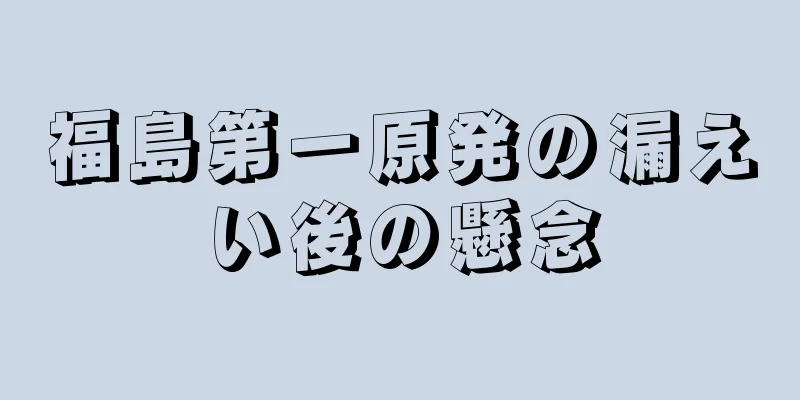 福島第一原発の漏えい後の懸念