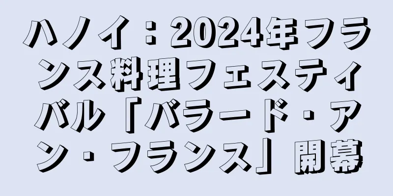 ハノイ：2024年フランス料理フェスティバル「バラード・アン・フランス」開幕