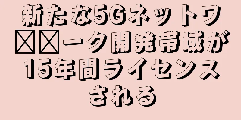 新たな5Gネットワ​​ーク開発帯域が15年間ライセンスされる