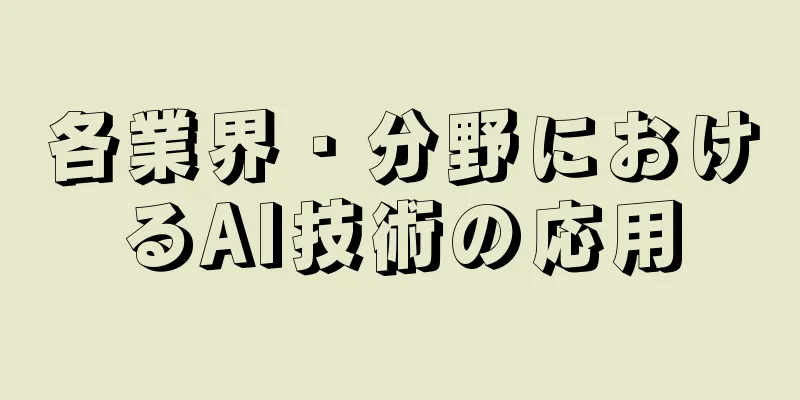 各業界・分野におけるAI技術の応用