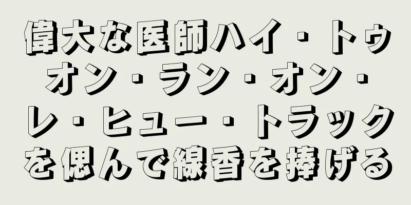偉大な医師ハイ・トゥオン・ラン・オン・レ・ヒュー・トラックを偲んで線香を捧げる