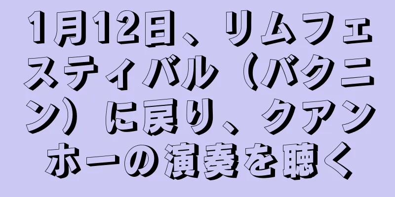 1月12日、リムフェスティバル（バクニン）に戻り、クアンホーの演奏を聴く