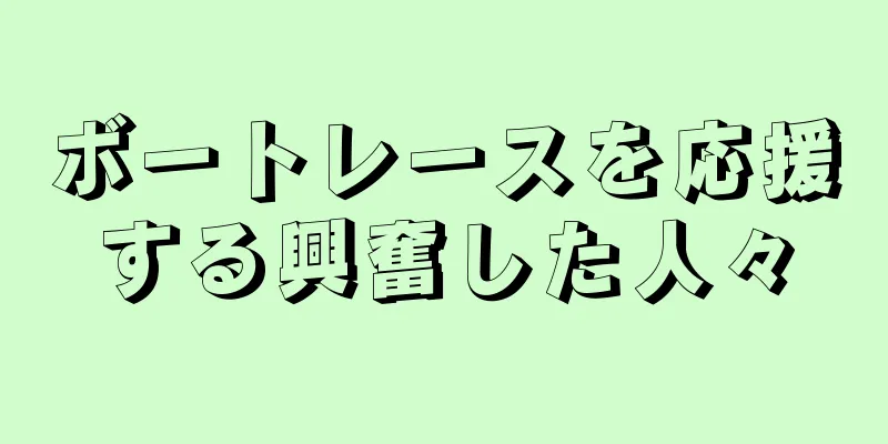 ボートレースを応援する興奮した人々