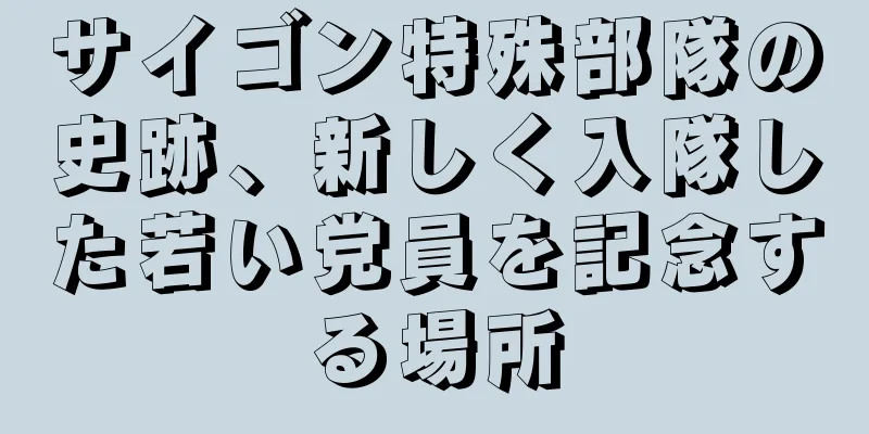 サイゴン特殊部隊の史跡、新しく入隊した若い党員を記念する場所