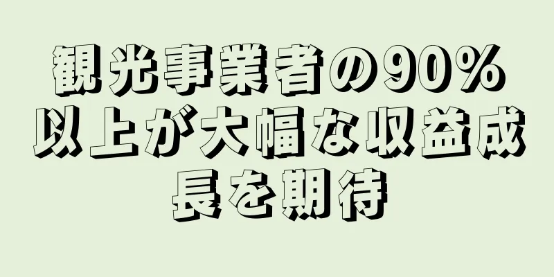 観光事業者の90%以上が大幅な収益成長を期待
