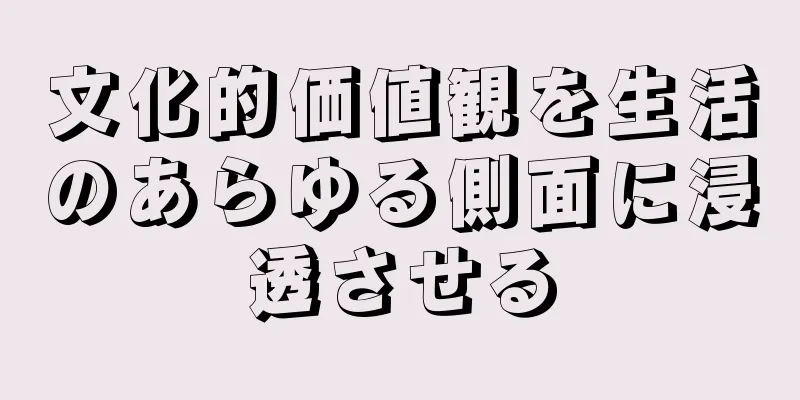 文化的価値観を生活のあらゆる側面に浸透させる