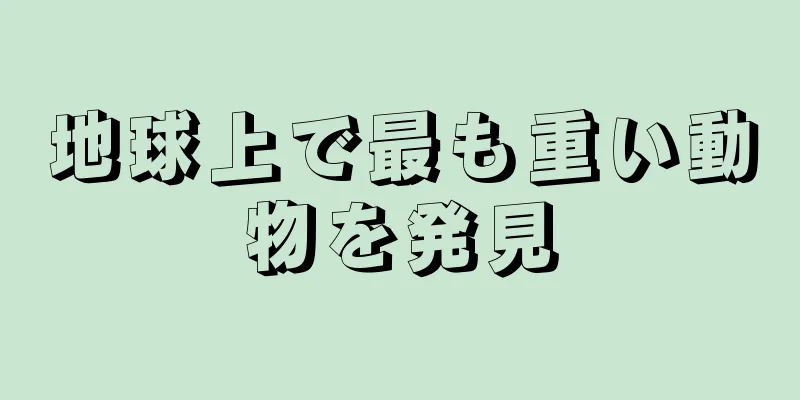 地球上で最も重い動物を発見
