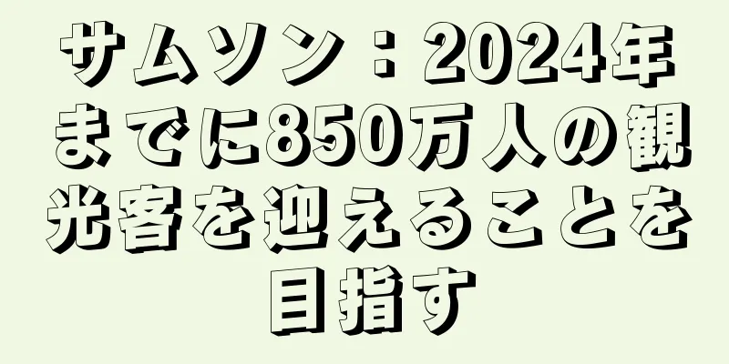 サムソン：2024年までに850万人の観光客を迎えることを目指す