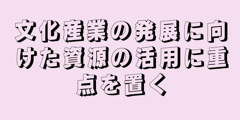 文化産業の発展に向けた資源の活用に重点を置く