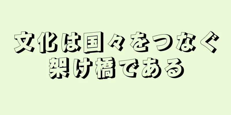 文化は国々をつなぐ架け橋である
