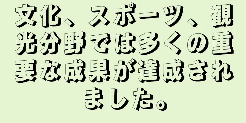 文化、スポーツ、観光分野では多くの重要な成果が達成されました。