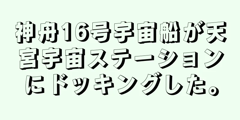 神舟16号宇宙船が天宮宇宙ステーションにドッキングした。