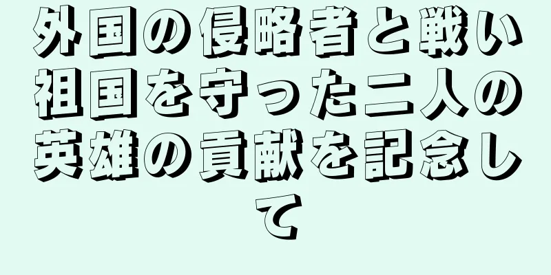 外国の侵略者と戦い祖国を守った二人の英雄の貢献を記念して