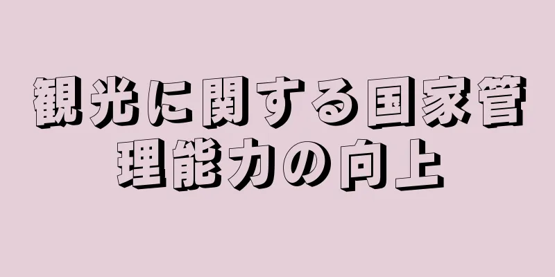 観光に関する国家管理能力の向上