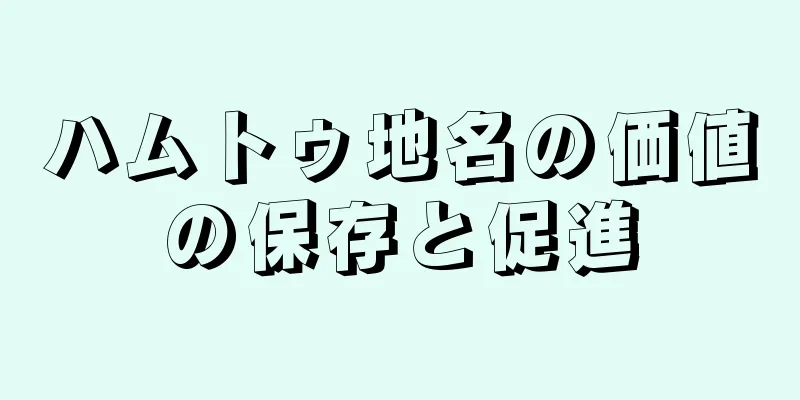ハムトゥ地名の価値の保存と促進