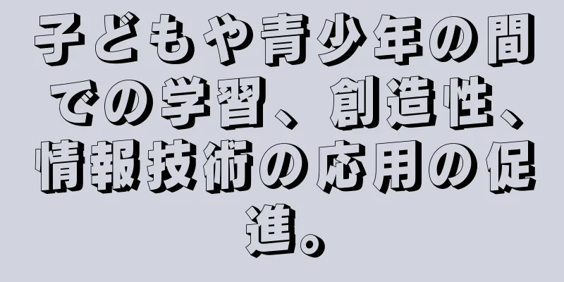 子どもや青少年の間での学習、創造性、情報技術の応用の促進。