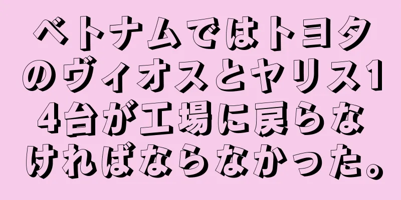ベトナムではトヨタのヴィオスとヤリス14台が工場に戻らなければならなかった。