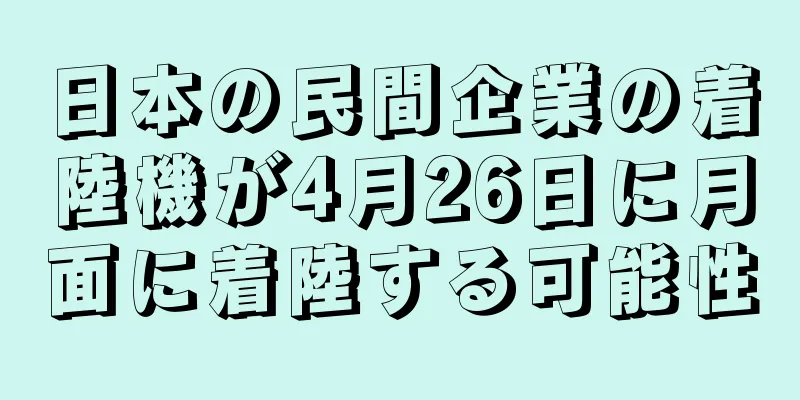 日本の民間企業の着陸機が4月26日に月面に着陸する可能性