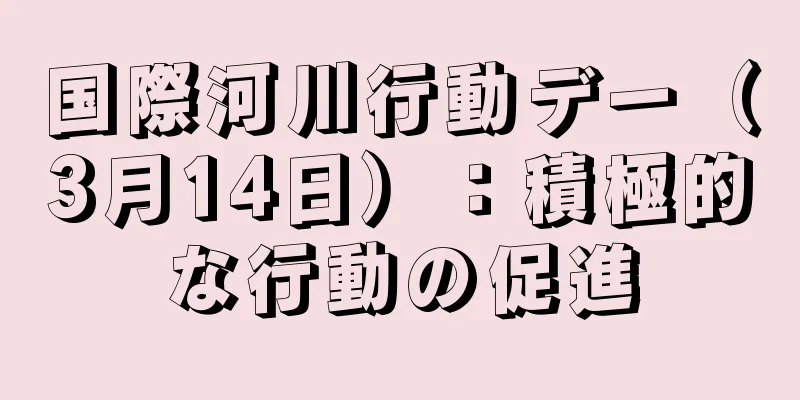 国際河川行動デー（3月14日）：積極的な行動の促進