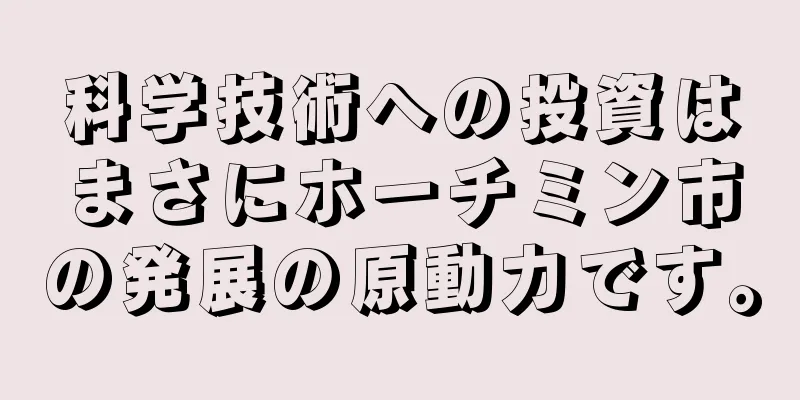 科学技術への投資はまさにホーチミン市の発展の原動力です。