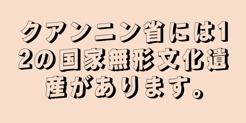 クアンニン省には12の国家無形文化遺産があります。