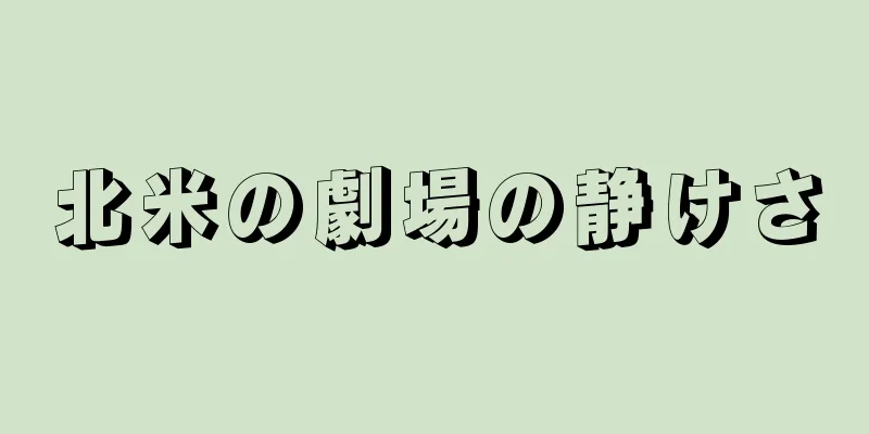 北米の劇場の静けさ