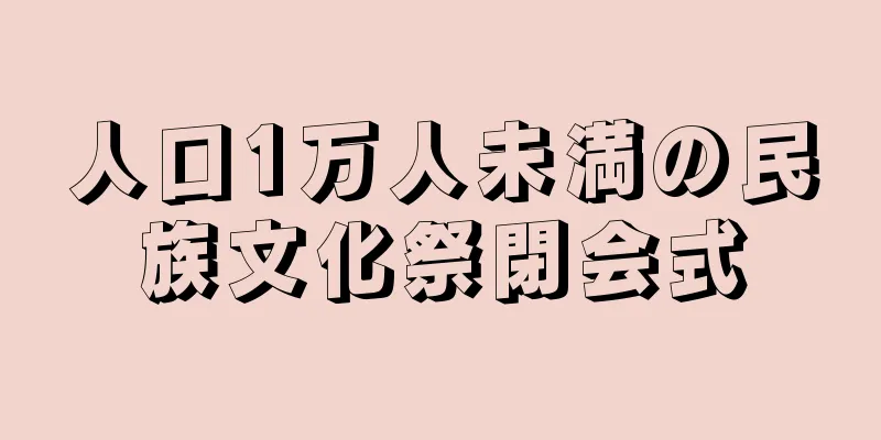 人口1万人未満の民族文化祭閉会式