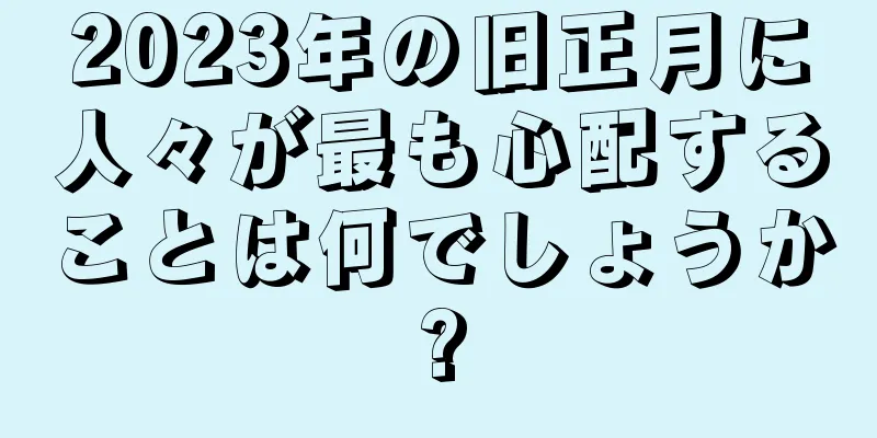 2023年の旧正月に人々が最も心配することは何でしょうか?