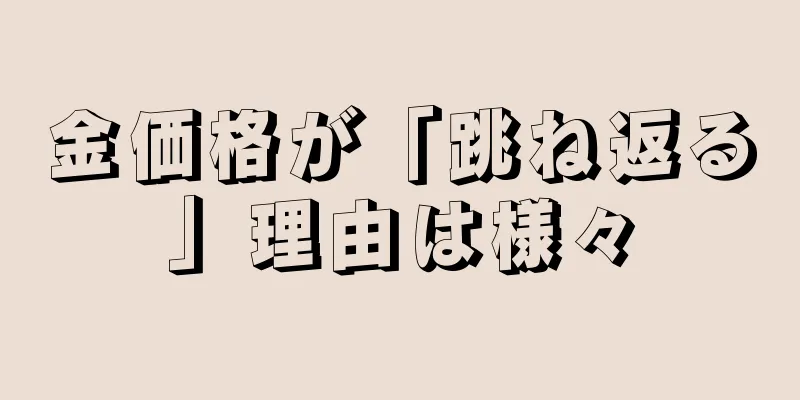 金価格が「跳ね返る」理由は様々