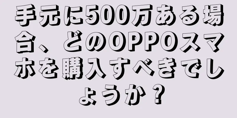 手元に500万ある場合、どのOPPOスマホを購入すべきでしょうか？