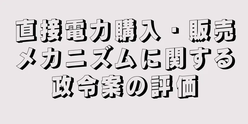 直接電力購入・販売メカニズムに関する政令案の評価