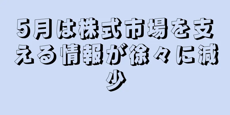 5月は株式市場を支える情報が徐々に減少
