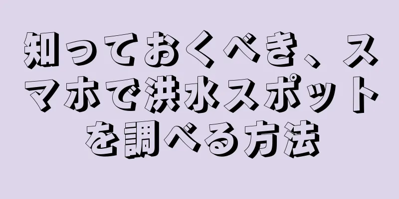知っておくべき、スマホで洪水スポットを調べる方法