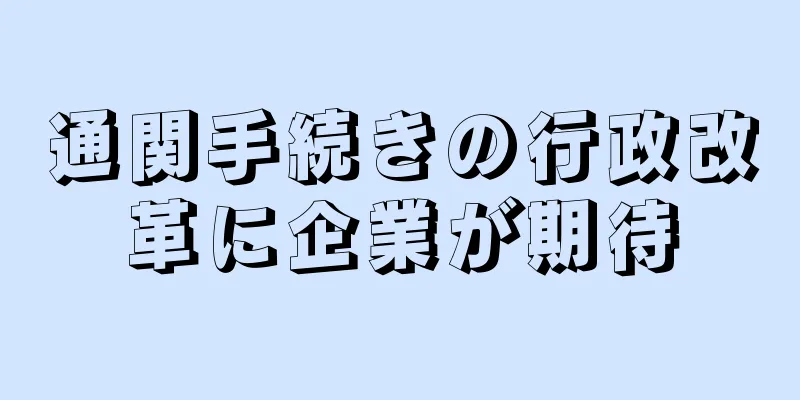 通関手続きの行政改革に企業が期待