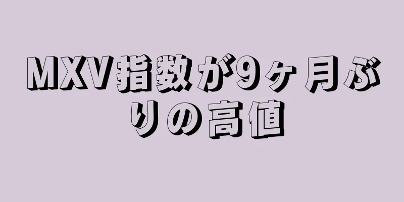 MXV指数が9ヶ月ぶりの高値