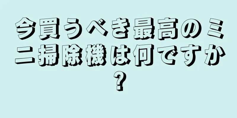 今買うべき最高のミニ掃除機は何ですか?