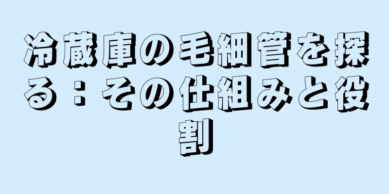 冷蔵庫の毛細管を探る：その仕組みと役割