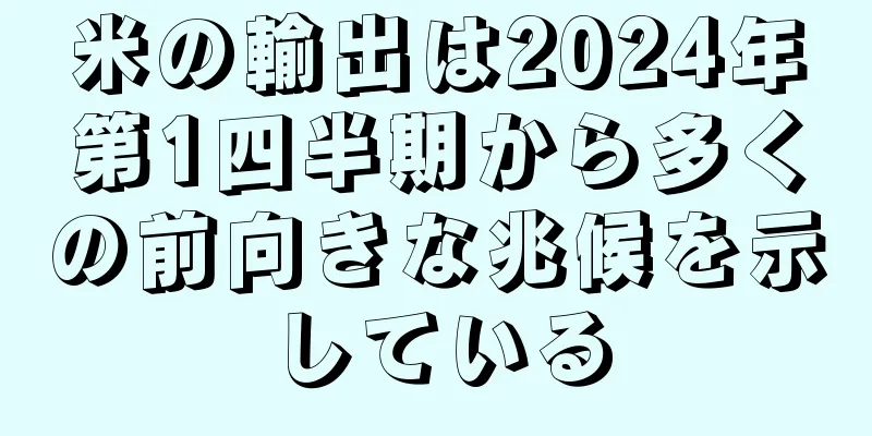 米の輸出は2024年第1四半期から多くの前向きな兆候を示している