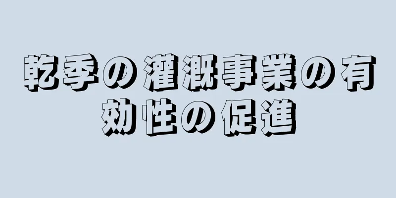乾季の灌漑事業の有効性の促進