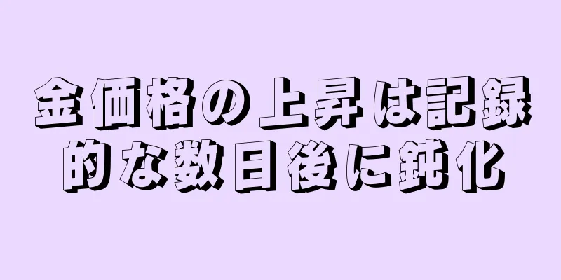 金価格の上昇は記録的な数日後に鈍化