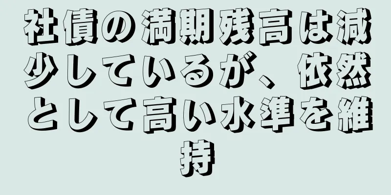 社債の満期残高は減少しているが、依然として高い水準を維持