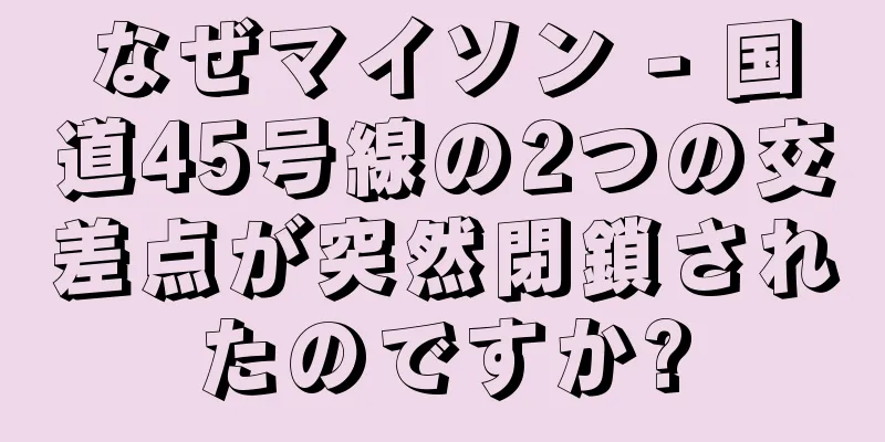 なぜマイソン - 国道45号線の2つの交差点が突然閉鎖されたのですか?