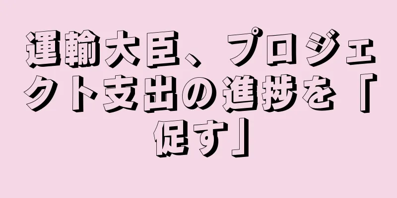 運輸大臣、プロジェクト支出の進捗を「促す」