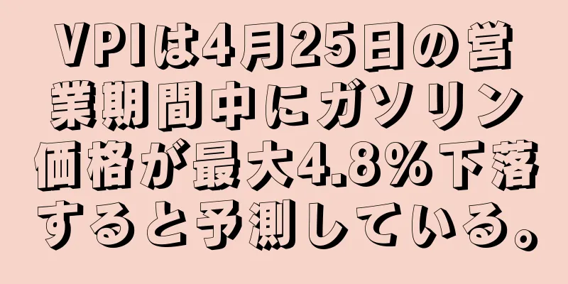 VPIは4月25日の営業期間中にガソリン価格が最大4.8%下落すると予測している。